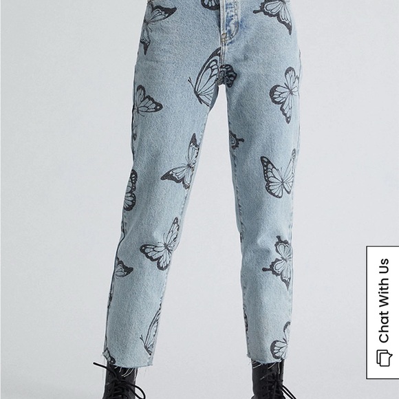 Pacsun Eco Butterfly High Waisted Straight Leg Jeans - Picture 15 of 16
